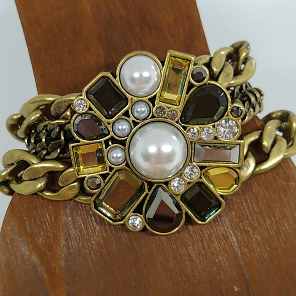 Lia Sophia Athena Matte Gold & Crystal Bracelet